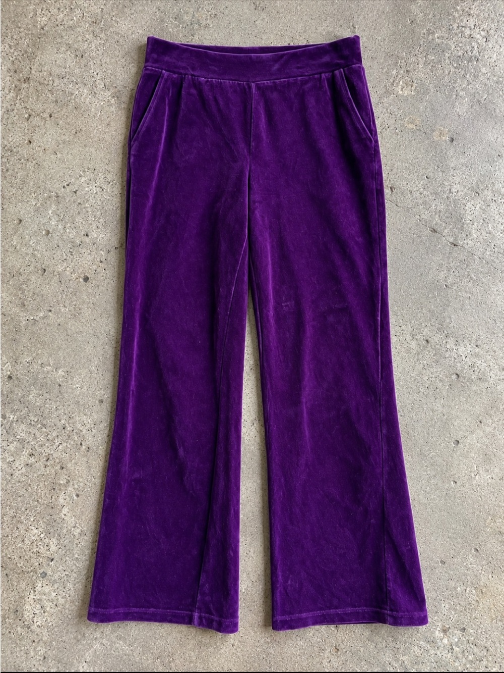 Lauren Ralph Lauren Purple Velour Wide Leg Lounge Pants Woman Small Streetwear